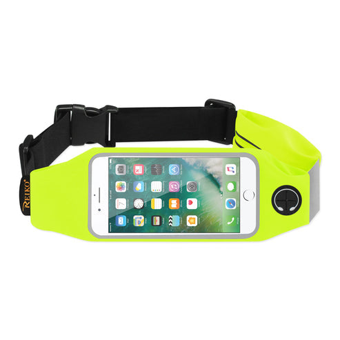 Reiko Two-Pocket Running Belt with Phone Window for 5.5-Inch Phones – Green