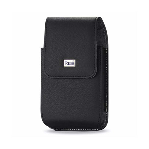 Reiko Vertical Phone Pouch with Magnetic Closure & Belt Loop – Black