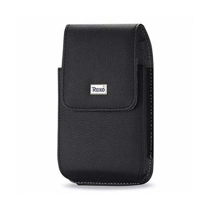 Reiko Vertical Phone Pouch with Magnetic Closure & Belt Loop – Black