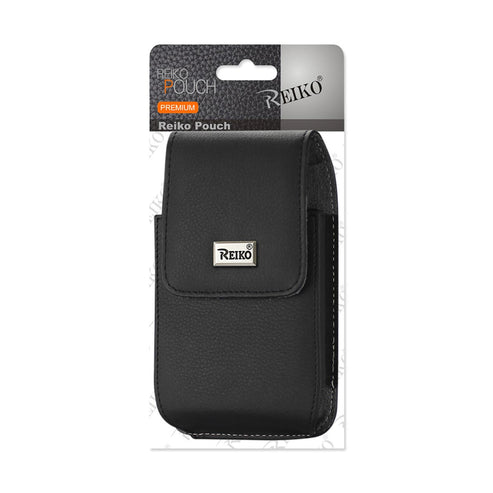 Reiko Vertical Phone Pouch with Magnetic Closure & Belt Loop – Black