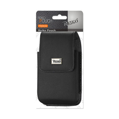 Reiko Vertical Phone Pouch with Magnetic Closure & Belt Loop – Black