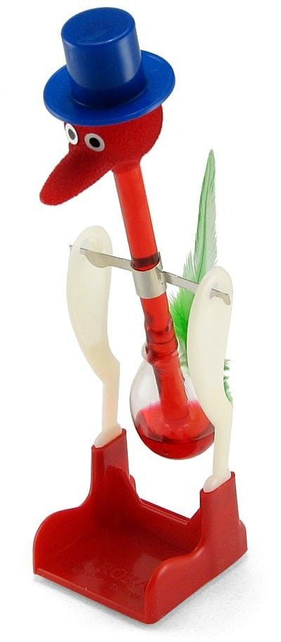 Glass Drinking Bird with Red Liquid – 7¼ Inches