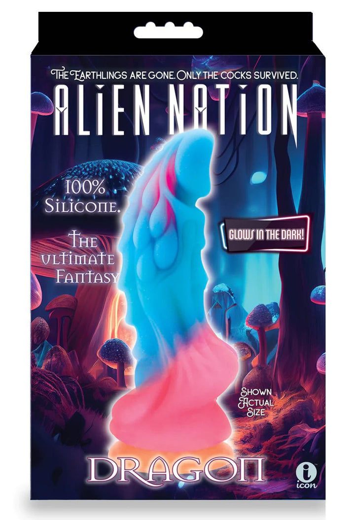 Alien Nation Dragon Silicone Glow in the Dark Creature Dildo - Multicolor - US Stores