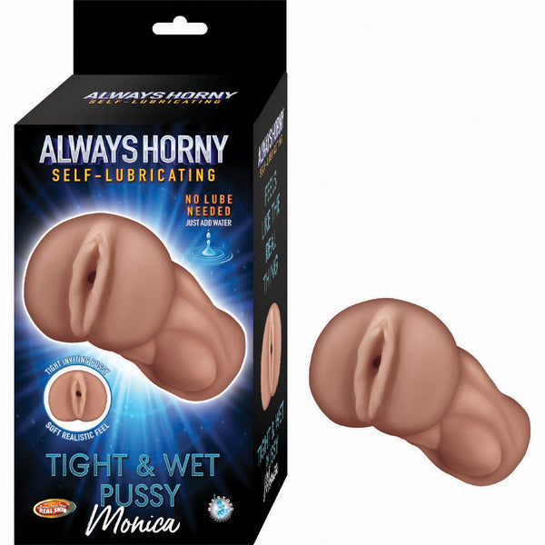 Always Horny Self - Lubricating Masturbator Monica - Brown - US Stores