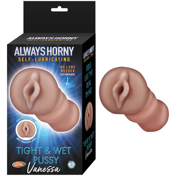 Always Horny Self - Lubricating Masturbator Vanessa - Brown - US Stores