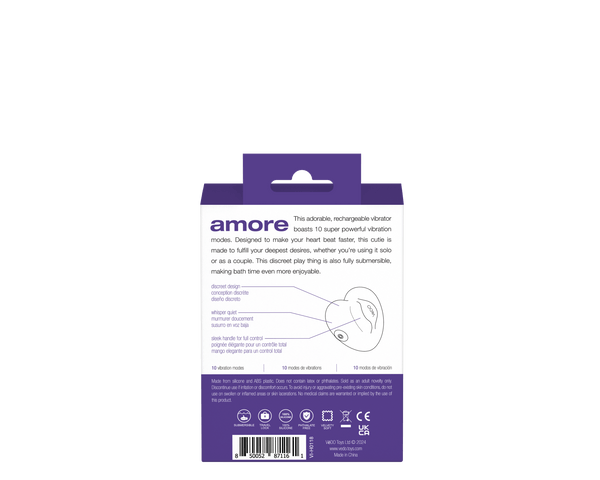 Amore Rechargeable Pleasure Vibe - Purple - US Stores