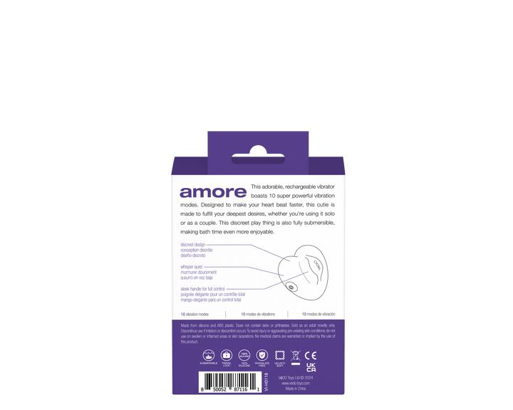 Amore Rechargeable Pleasure Vibe - Purple - US Stores