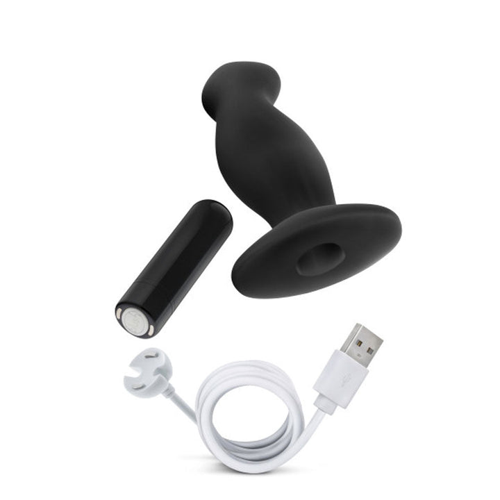 Anal Adventures - Platinum - Silicone Vibrating Prostate Massager 02 - Black - US Stores