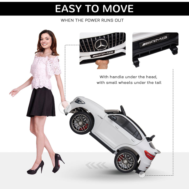 Aosom 12V Kids Ride - On Car Electric Toy Car, Licensed Mercedes - Benz with Remote Control 2 Speeds MP3 Light Horn Suspension White - US Stores