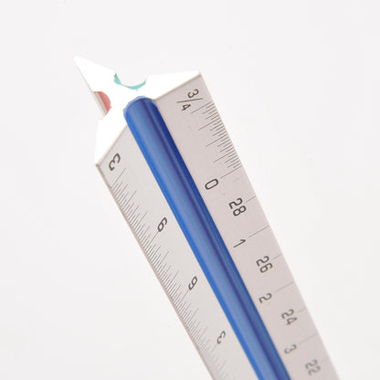 Architectural scale ruler for measuring blueprints and construction drawings