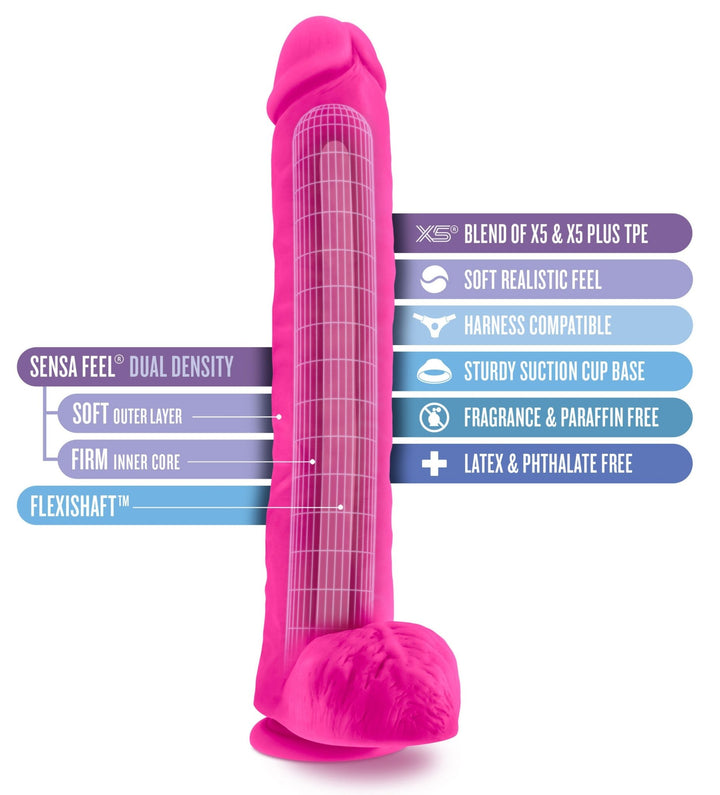 Au Naturel - Bold - Daddy - 14 Inch Dildo - Pink - US Stores