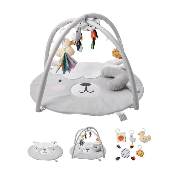 Baby Play Gym Mat Tummy Time Activity Mat with 5 Sensory Toys 39.1" x 32.7" - US Stores