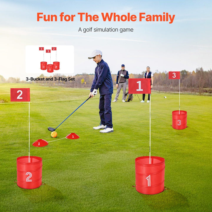 Backyard Golf Game 3 Hole Portable Outdoor Bucket Golf Game for Kids and Adults - US Stores