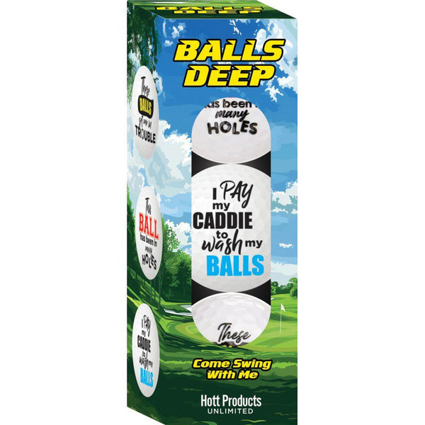 Balls Deep Funny Slogan Golf Balls Assorted Slogan 3pk - US Stores