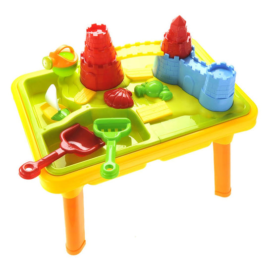 Kids beach play table with sand and water activities