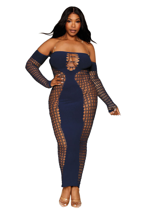 Bodystocking Gown - Queen Size - Denim - US Stores