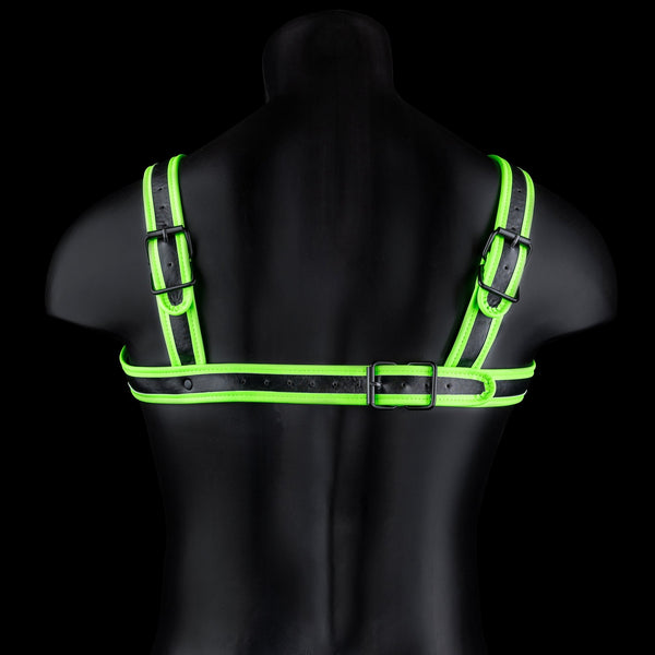 Bonded Leather Buckle Harness - Small/medium - Glow in the Dark - US Stores