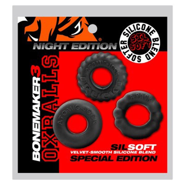 Bonemark 3 - Pack Boner Cockring Kit - Black - US Stores