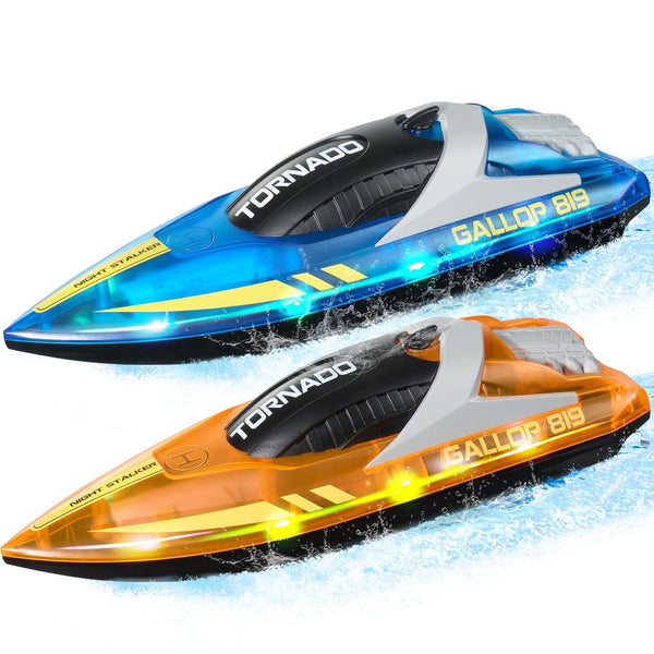 Christmas gifts! VEVOR 2 PCS RC Boat 2.4 GHz Remote Control Racing Boat 12 km/h Kids Adults Gift - US Stores