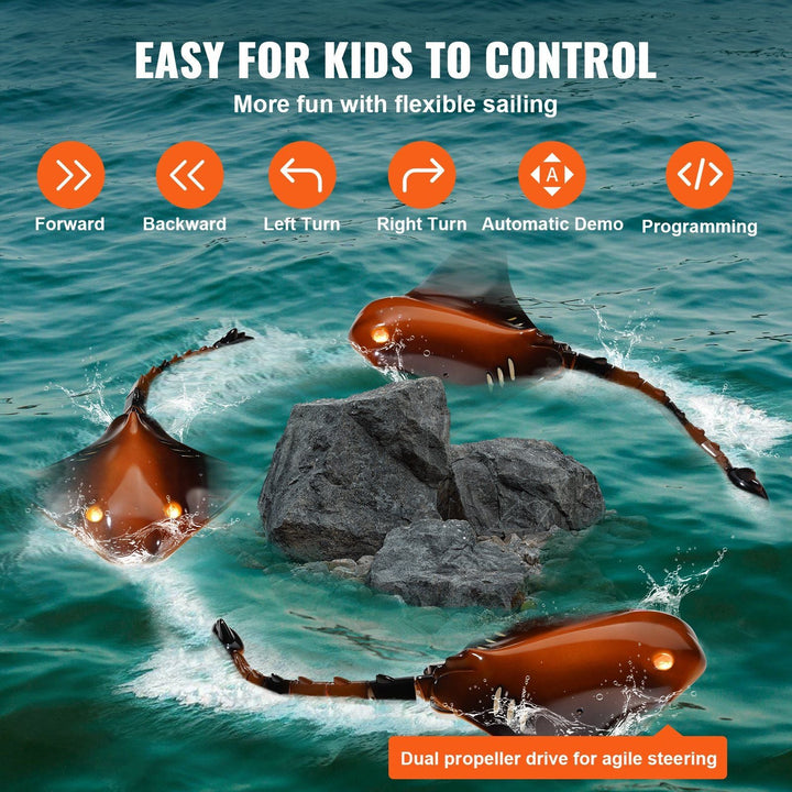Christmas gifts! VEVOR Remote Control Manta Ray Toy 2.4 GHz High Speed RC Boat Kids Adults Gift - US Stores