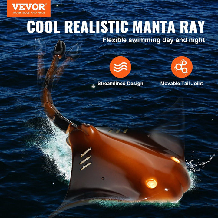 Christmas gifts! VEVOR Remote Control Manta Ray Toy 2.4 GHz High Speed RC Boat Kids Adults Gift - US Stores