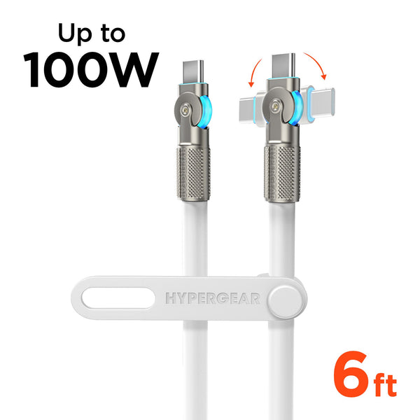 Chunky180° 6ft Extra - Thick USB - C to USB - C Cable | 100W Fast Charging, Rotating Tips, Ultra - Durable - US Stores