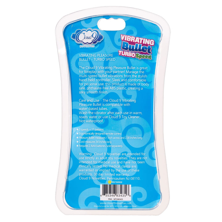 Cloud 9 3 Speed Bullet With Remote - Blue - US Stores