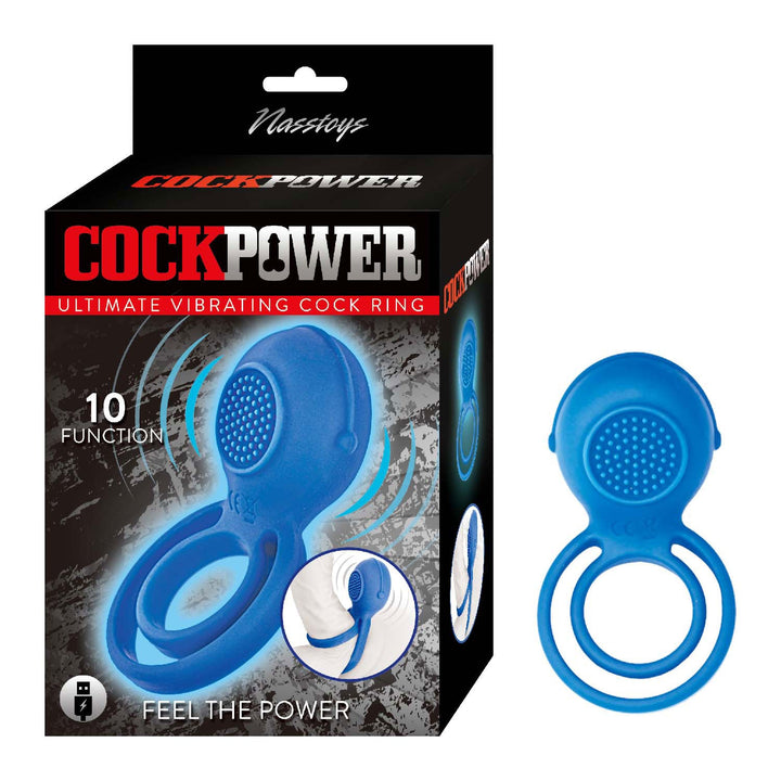Cockpower Ultimate Vibrating Cockring - Blue - US Stores
