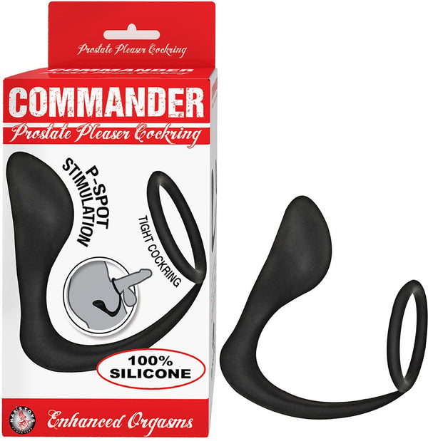 Commander Prostate Pleaser Cockring - Black - US Stores