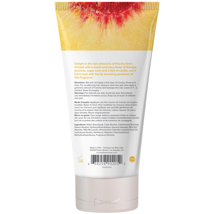 Coochy Oh So Smooth Shave Cream - Peachy Keen 3.4 Fl Oz 100ml - US Stores