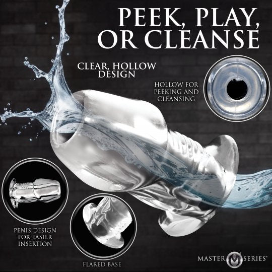 Dicked Clear Hollow Anal Plug - X - Large - US Stores