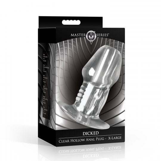 Dicked Clear Hollow Anal Plug - X - Large - US Stores