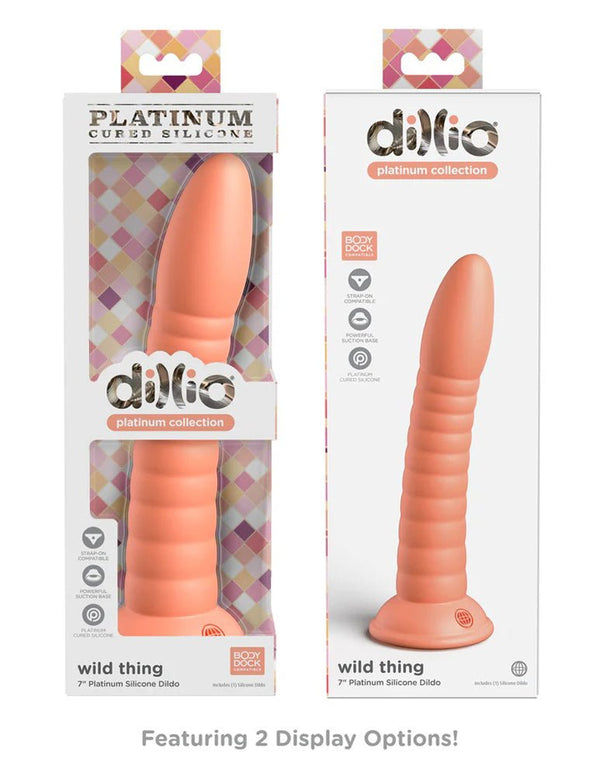 Dillio Platinum - Wild Thing 7 Inch Dildo - Peach - US Stores