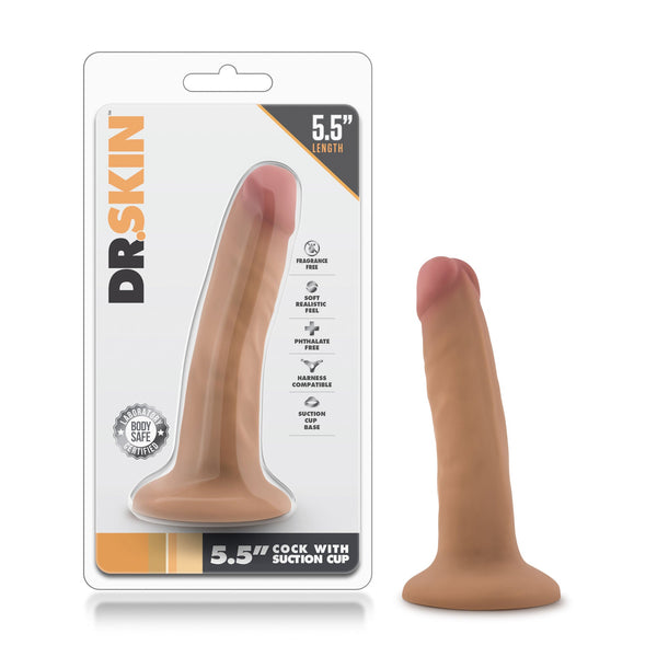 Dr. Skin - 5.5 Inch Cock with Suction Cup - Mocha - US Stores