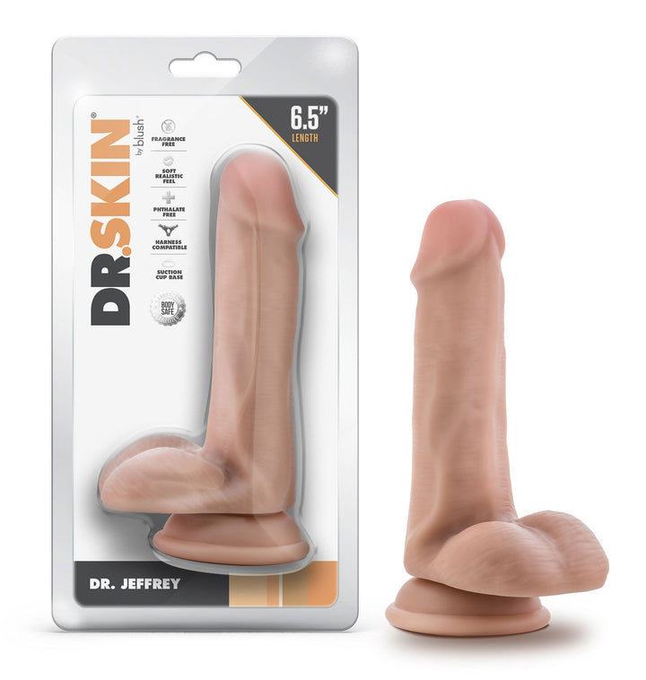 Dr. Skin - Dr. Jeffrey - 6.5 Inch Dildo With Balls - Beige - US Stores