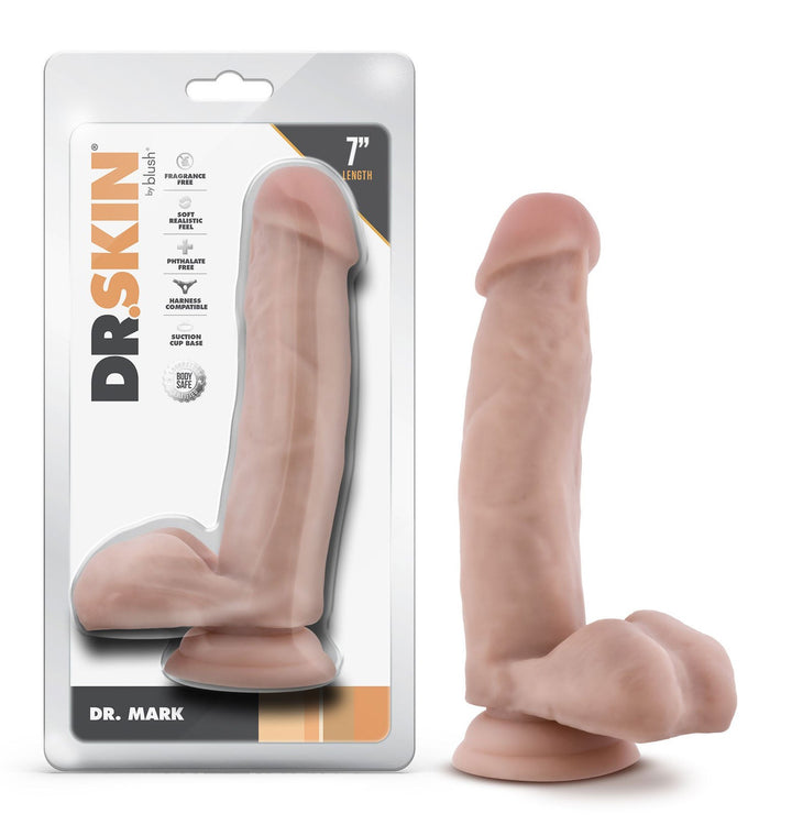 Dr. Skin - Dr. Mark - 7 Inch Dildo With Balls - Beige - US Stores