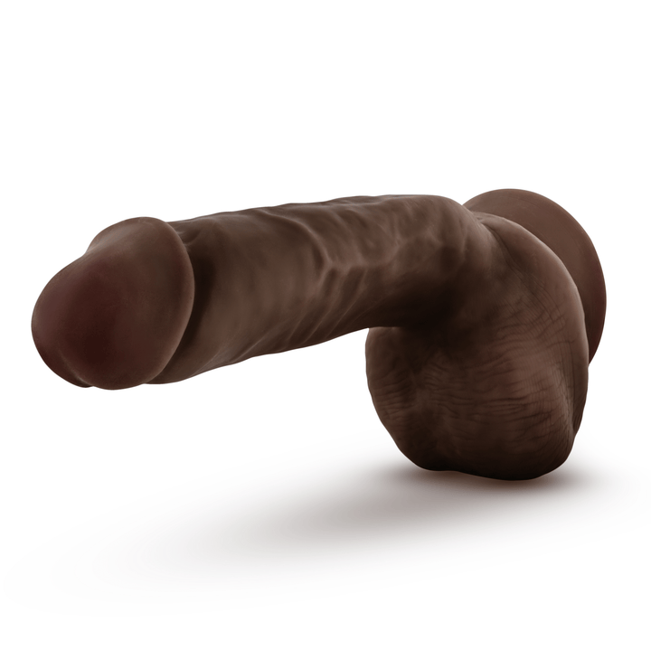 Dr. Skin Glide - 8.5 Inch Self Lubricating Dildo Lubricating Dildo With Balls - Chocolate - US Stores