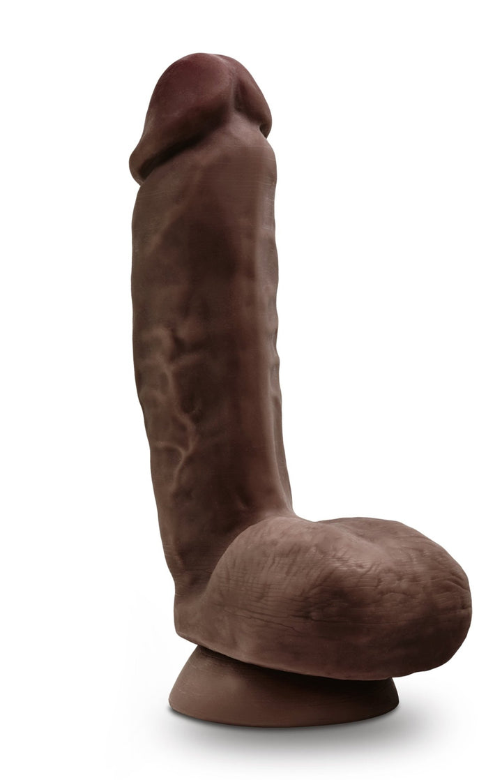 Dr. Skin Glide - 8.5 Inch Self Lubricating Dildo Lubricating Dildo With Balls - Chocolate - US Stores