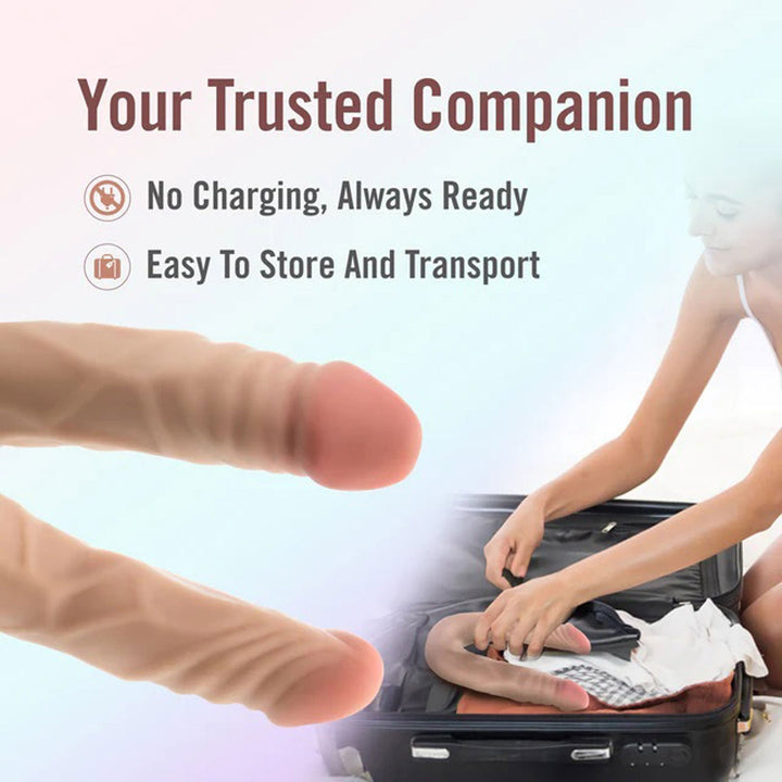 Dr. Skin Plus - 14 Posable Double Dong - Beige - US Stores