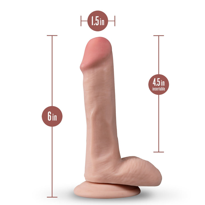 Dr. Skin Plus - 6 Inch Posable Dildo With Balls - Vanilla - US Stores