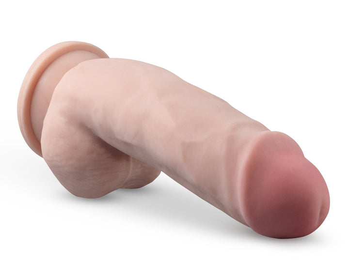 Dr. Skin Plus - 7 Inch Girthy Posable Dildo With Balls - Vanilla - US Stores