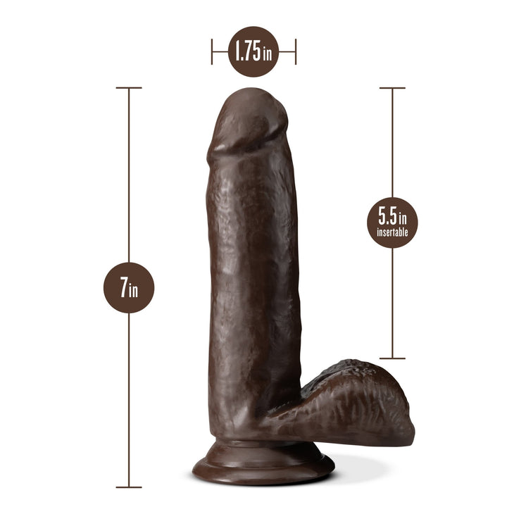 Dr. Skin Plus - 7 Inch Posable Dildo With Balls - Chocolate - US Stores