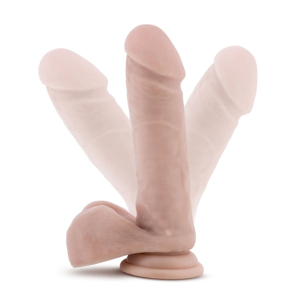 Dr. Skin Plus - 8 Inch Posable Dildo With Balls - Vanilla - US Stores
