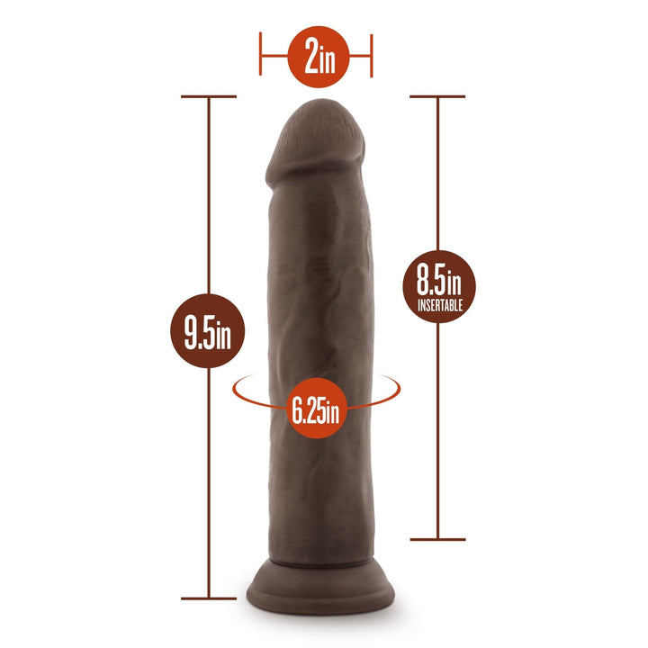 Dr. Skin Plus - 9 Inch Posable Thick Dildo - Chocolate - US Stores