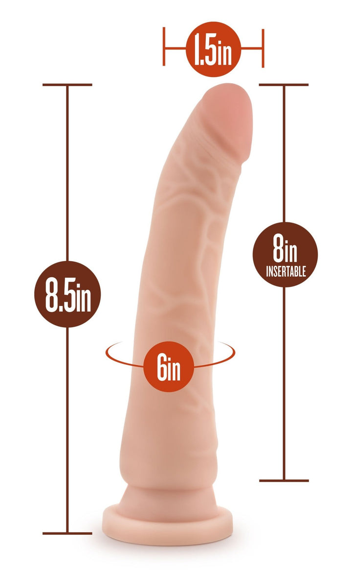 Dr. Skin Silicone - Dr. Noah - 8 Inch Dong With Suction Cup - Vanilla - US Stores