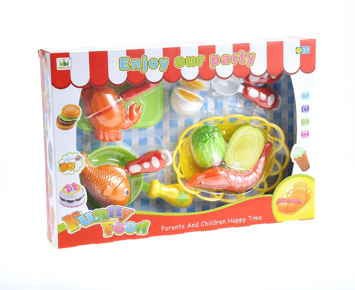 Seafood Cutting Food Playset for Kids – Pretend Cooking Kitchen Toy