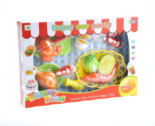 Seafood Cutting Food Playset for Kids – Pretend Cooking Kitchen Toy