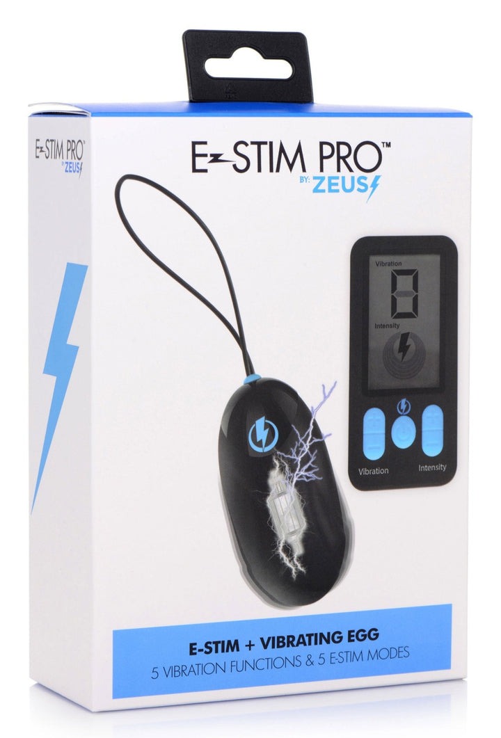 E - Stim Pro Silicone Vibrating Egg With Remote Control - Black - US Stores