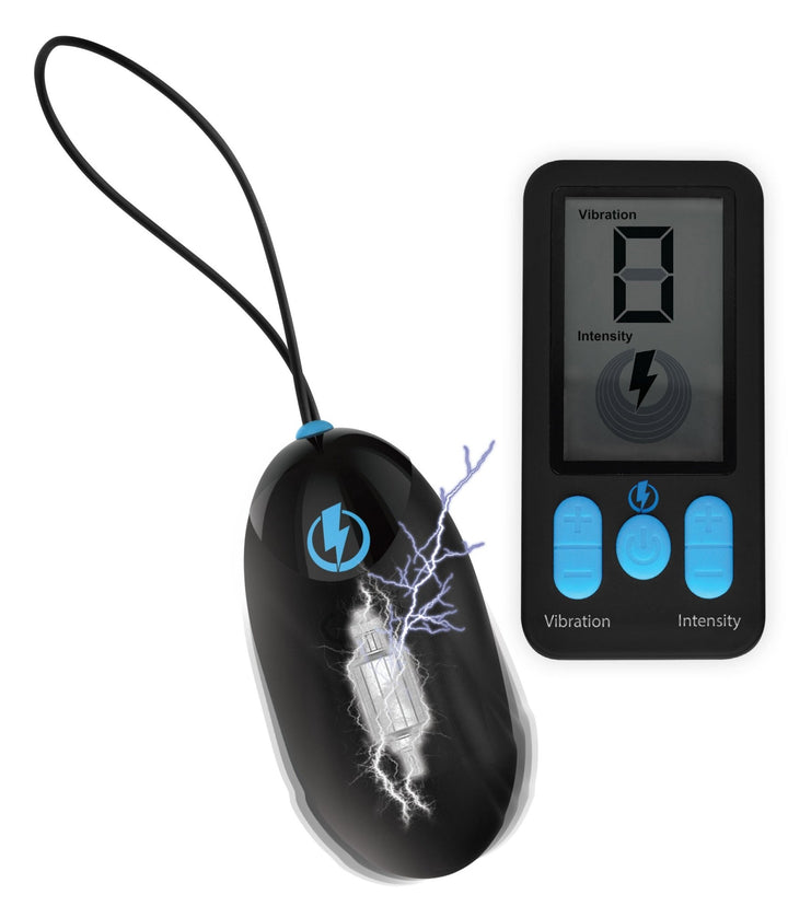 E - Stim Pro Silicone Vibrating Egg With Remote Control - Black - US Stores