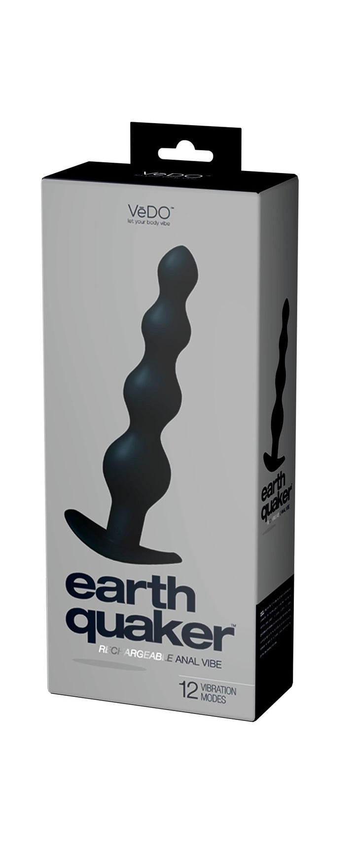 Earth Quaker Rechargeable Anal Vibe - Just Black - US Stores